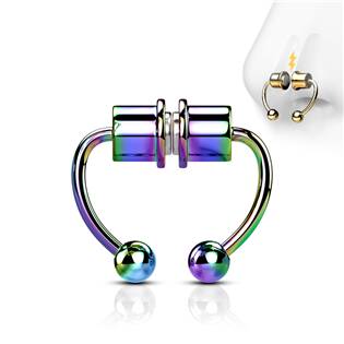 NS0048-W Duhový falešný septum piercing do nosu