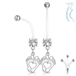 WP0019-WH Těhotenský piercing do pupíku - stopy
