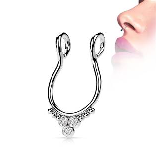 ST0019-ST Falešný piercing do nosu - septum