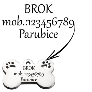 PZ036 Ocelová psí známka - kost