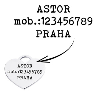 PZ039 Ocelová psí známka srdíčko