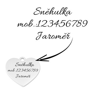 PZ040 Ocelová psí/kočičí známka srdíčko