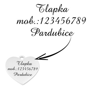 PZ040 Ocelová psí/kočičí známka srdíčko