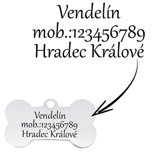 PZ034-L Ocelová psí známka - kost, vel. L