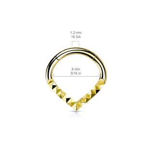 NS0054GD-1208 Zlacený segment piercing špičatý - helix / cartilage / tragus piercing 1,2 x 8 mm