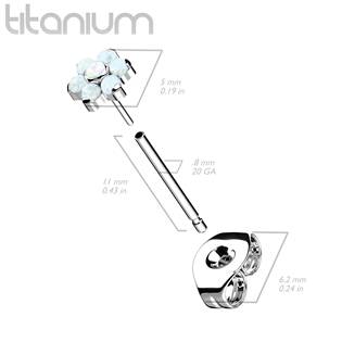 TIT1198-OP17 PUSH IN náušnice TITAN s opálem, 1 kus
