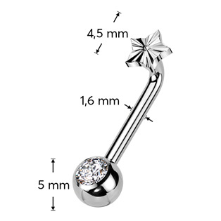 KT008-C Christina piercing TITAN, hvězdička