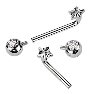 KT008-C Christina piercing TITAN, hvězdička