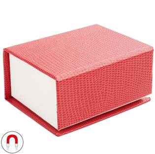 KR0350-R Červená dárková krabička na snubní prsteny magnetické zavírání