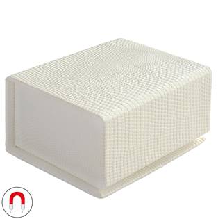 KR0350-WH Bílá dárková krabička na snubní prsteny magnetické zavírání