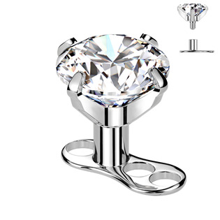 MD030C-03 Kompletní microdermal piercing 1,2 mm - čirý zirkon