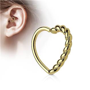N0121-GD Piercing do nosu/ucha srdce