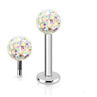 LB1038-1206R Piercing do brady labreta s krystaly Crystals from SWAROVSKI®1,2 x 6 mm