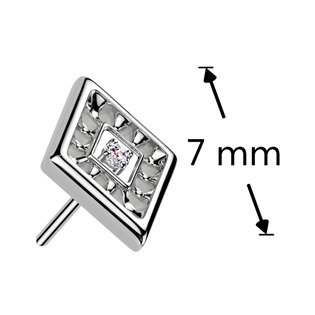TIT1505 Ozdobná část k PUSH IN piercingu TITAN, kosočtverec
