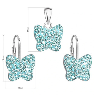 EG3059-AQ Souprava stříbrných šperků s krystaly Preciosa® Aquamarine