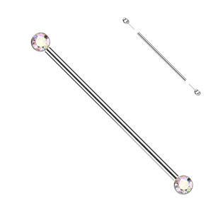 TIT1394-AB Industrial PUSH IN piercing TITAN, duhové zirkony