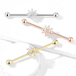 ID01032-ST Industrial piercing - sněhová vločka