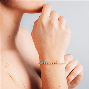 AN606-18 Minerální náramek přírodní Larimar a stříbro AG925