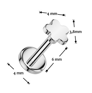 TIT1529-1006 Piercing do brady - PUSH IN labreta titan, 1,0 x 6 mm