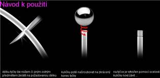 PJ01069 Piercing do jazyka PTFE, kuličky ocel