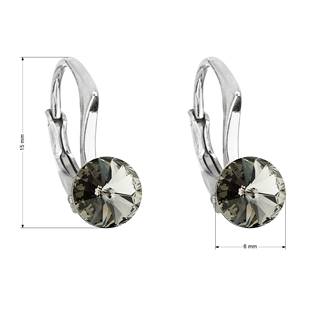 EG2501-BD Stříbrné náušnice s Crystals from Swarovski® Black Diamond
