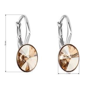 EG2695-GS Stříbrné náušnice s krystaly Crystals from Swarovski® GOLDEN SHADOW