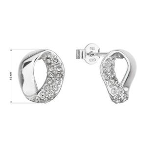EG2909 Stříbrné náušnice pecky s krystaly Swarovski oválné