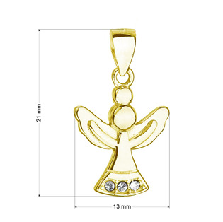EG4391 Pozlacený stříbrný přívěšek anděl se Swarovski krystaly
