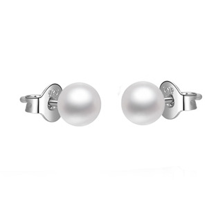 Stříbrné náušnice 925 s kultivovanými říčními perlami 4 mm – rhodiované (puzeta)