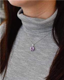 EG1008-VI Stříbrný přívěšek rivoli Crystals from Swarovski® Violet