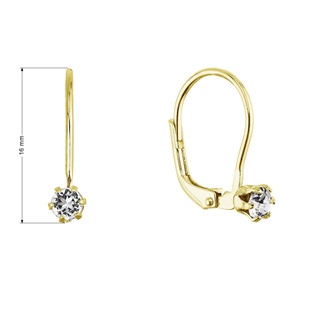 EG1702-GD Pozlacené visací náušnice se Swarovski krystalem