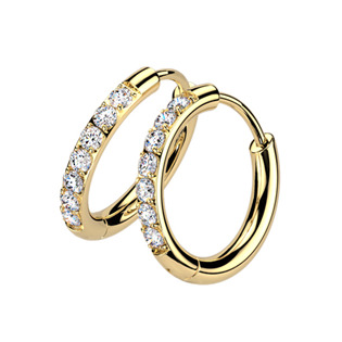 MOT1002-14 Titanové náušnice kruhy s moissanity, 14 mm