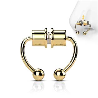 NS0048-GD Zlacený falešný septum piercing do nosu