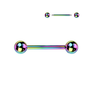 PJ01053-1614 Piercing do jazyka - duhový, 1,6 x 14 mm