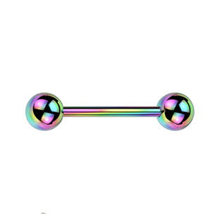 PJ01053-1614 Piercing do jazyka - duhový, 1,6 x 14 mm