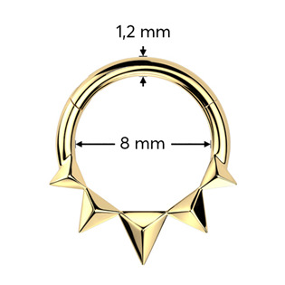 SG121-GD Zlacený ocelový kruh - helix / cartilage / septum piercing
