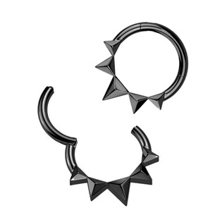SG121-K Černý ocelový kruh - helix / cartilage / septum piercing