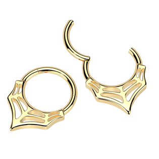 SG123-GD Zlacený ocelový kruh - helix / cartilage / septum piercing