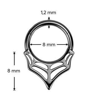 SG123-K Černý ocelový kruh - helix / cartilage / septum piercing
