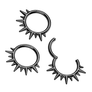 SG125-K Černý ocelový kruh - helix / cartilage / septum piercing