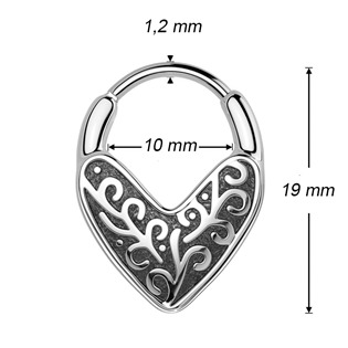 SG131 Ocelový piercing - segment kruh s oramenty