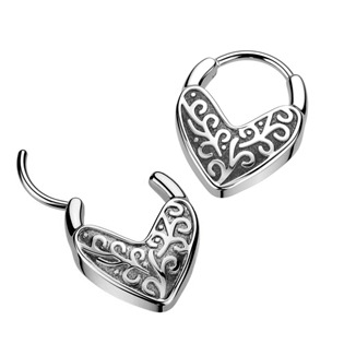 SG131 Ocelový piercing - segment kruh s oramenty