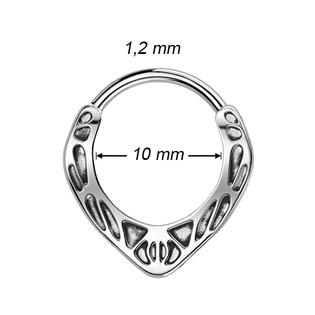 SG132 Ocelový piercing - segment kruh s oramenty