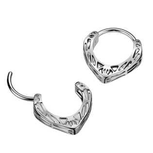 SG132 Ocelový piercing - segment kruh s oramenty