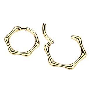 SG135GD-1208 Zlacený ocelový piercing - segment kruh