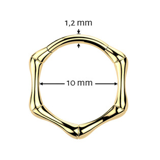 SG135GD-1208 Zlacený ocelový piercing - segment kruh