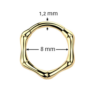 SG135GD-1210 Zlacený ocelový piercing - segment kruh