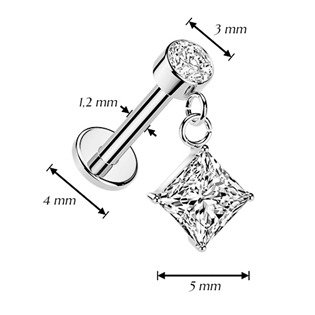 LB1145 Piercing do ucha - labreta 1,2 x 6 mm
