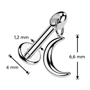 TIT1641-1206 Piercing do ucha - labreta měsíc TITAN
