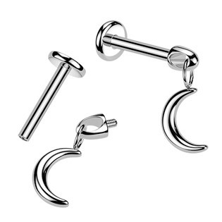 TIT1641-1206 Piercing do ucha - labreta měsíc TITAN